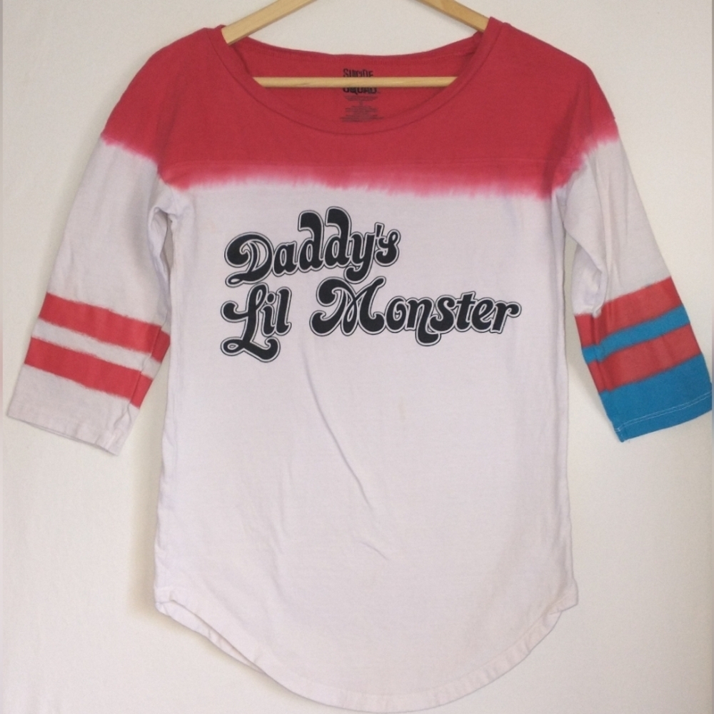 Harley Quinn Daddy's Little Monster T Shirt Suicide Squad Size Small Halloween